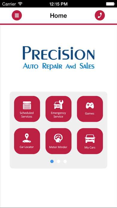 precision auto home screen