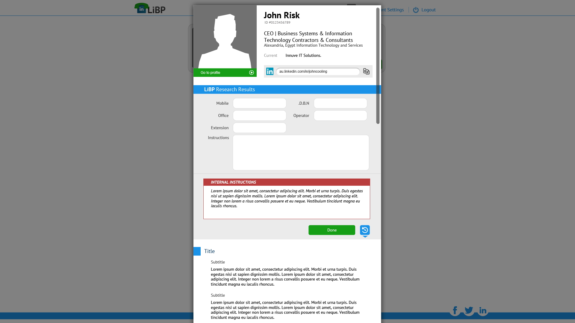 Linked by phone Employer view screen 4
