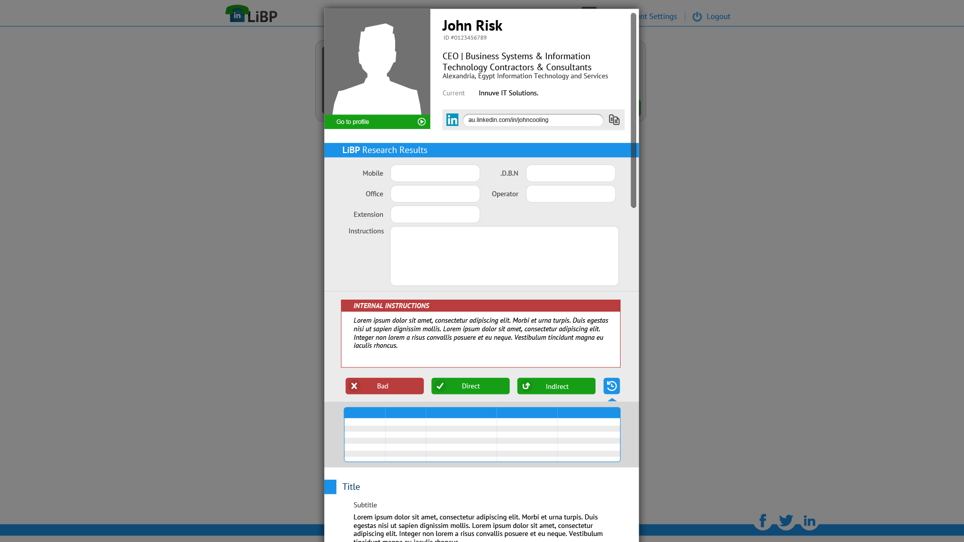 Linked by phone Employer view screen 2